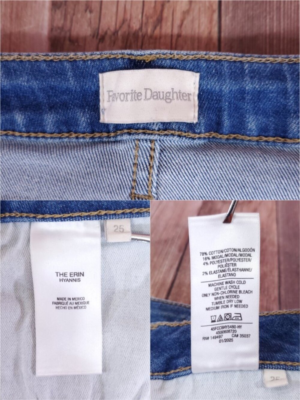 Favorite Daughter The Erin Crop Boot Hyannis Jeans Womens 25 Mid Rise Stretch - Picture 13 of 16